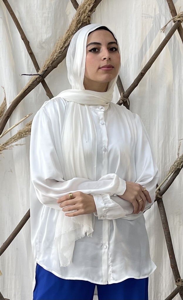 Aryam Satin Blouse - Offwhite