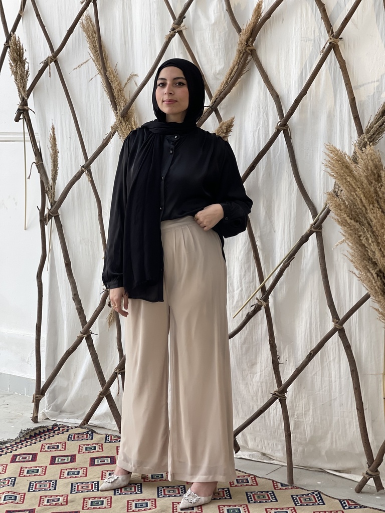 CHIFFON WIDE LEG PANTS