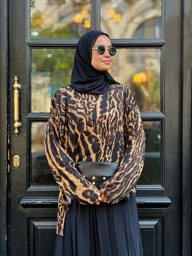 Leopard Knitted Blouse