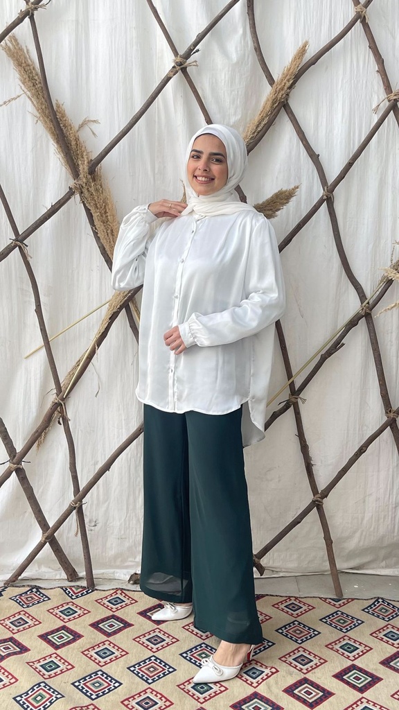 Maria Chiffon wide Leg Pants -Avocado