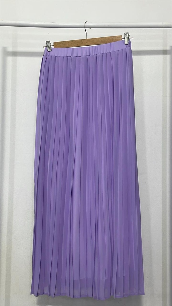 Plain Chiffon Pleated Skirt -Lilac
