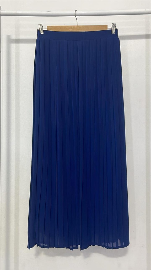 Plain Chiffon Pleated Skirt -Navy