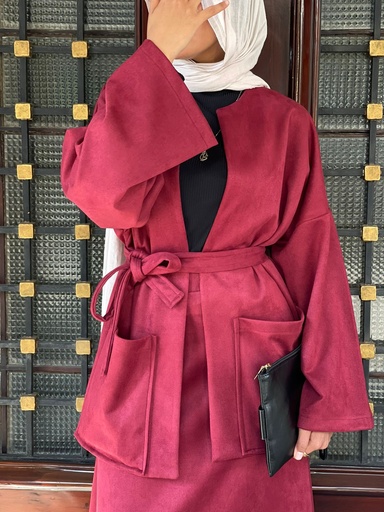 Malika Suede Jacket - Burgundy