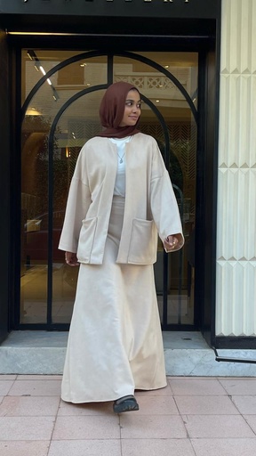 Malika Suede Skirt - Beige