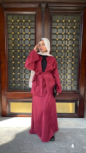 Malika Suede Skirt - Burgundy