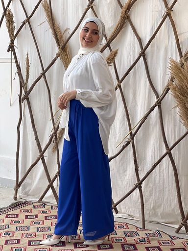 Maria Chiffon wide Leg Pants - Blue