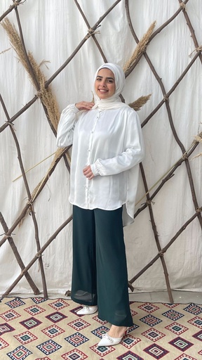 Maria Chiffon wide Leg Pants -Avocado