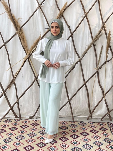 Maria Chiffon wide Leg Pants -Mint