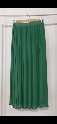 Plain Chiffon Pleated Skirt -Green