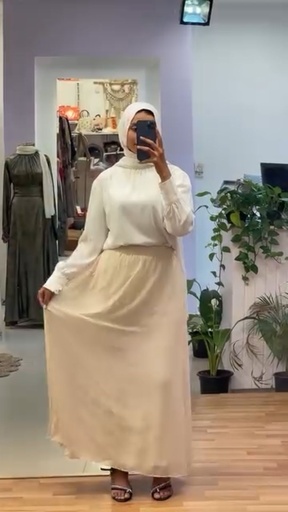 Rowena Chiffon Skirt - Beige