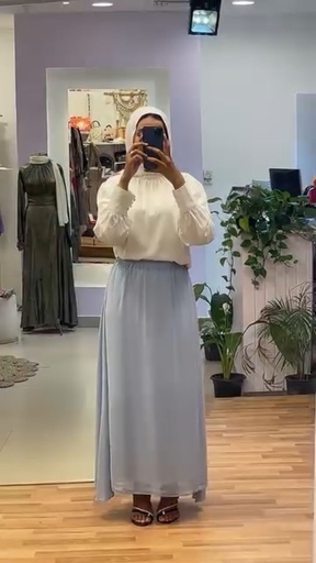 Rowena Chiffon Skirt -Baby Blue